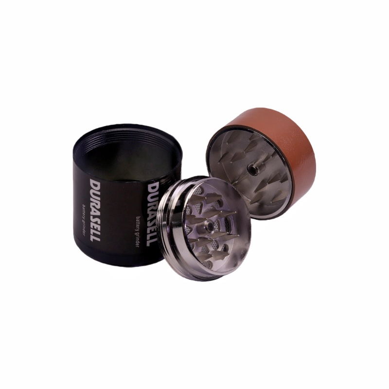 3-Layer Small & Large Dry Battery Shaped Zinc Alloy Herb Grinder For Weed Batttery Design Spice Mill Dry Battery Shaped Weed Grinder 2AA 3AA Shaped Metal Herb Grinder