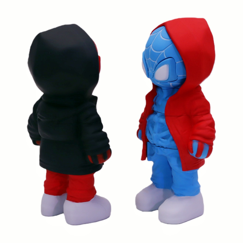 4 Parts Colorful Hooded Zip-up Spider-Man-shaped Herb Grinder Humanoid Hoodie Herb Mill Spider-Man Hoodie Grinder for Herbs Cartoon Hero Herb Crusher for Weed