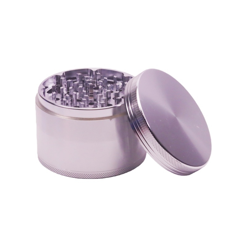 Durable Heavy Duty Solid Top Jumbo 4 Layer Sharp Teeth Aluminum Alloy Herb Grinder for Weed