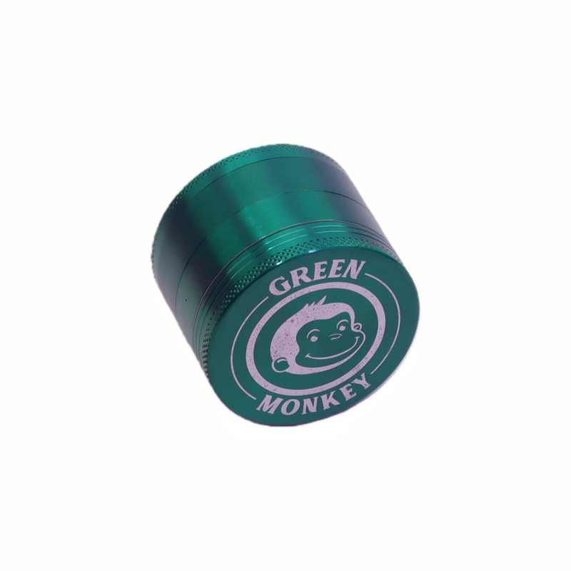 2.2" 4 Parts Zinc Green Monkey Herb Grinder Capuchin Grinder Kief Catch Herb Grinder Magnetic Lid Herb Grinder UKETA Herb Grinder