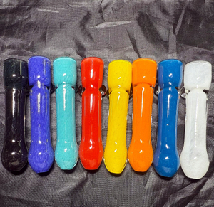 4 Inches Crushed Glass Chillum Pipe Glass Chillum One Hitter One Hitter Pipes Glass Chilllum for Weed Smoking Cannabis Maryuana Pot