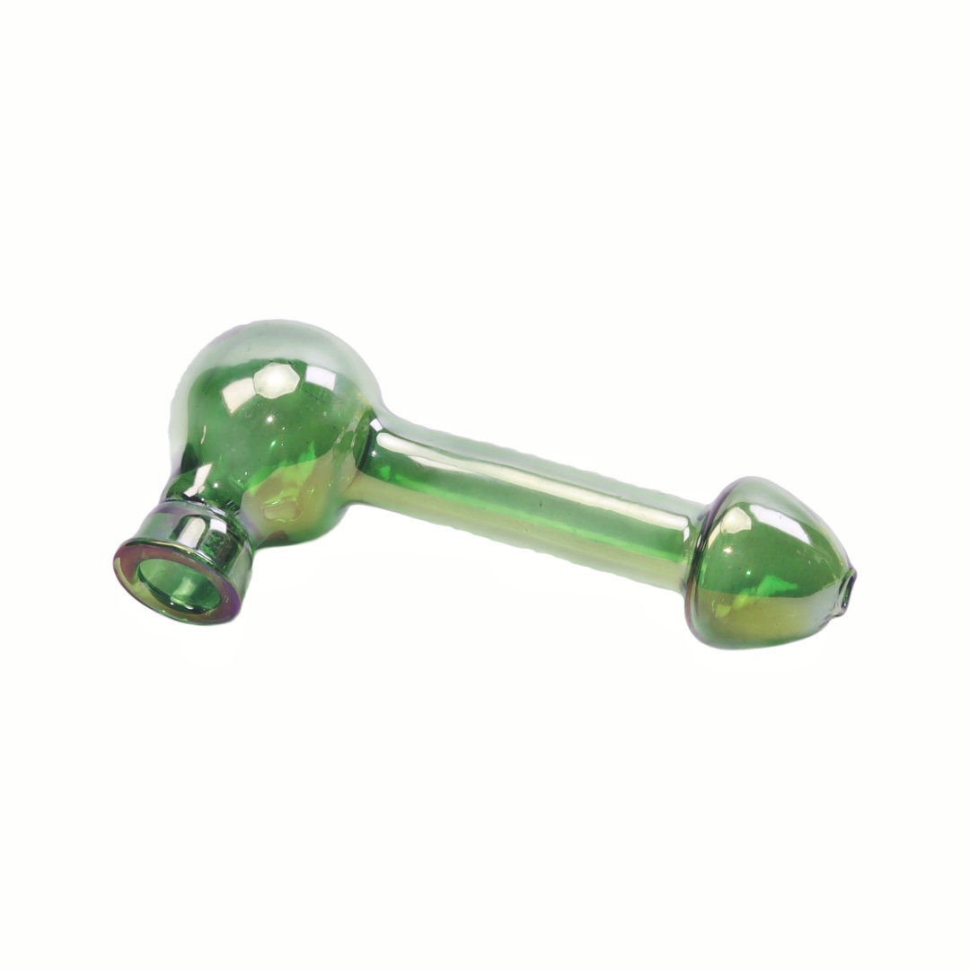 5.45 Inches Handmade Iridescent Portable Pocket Thick Borosilicate Glass Tobacco Pipe with Carb 