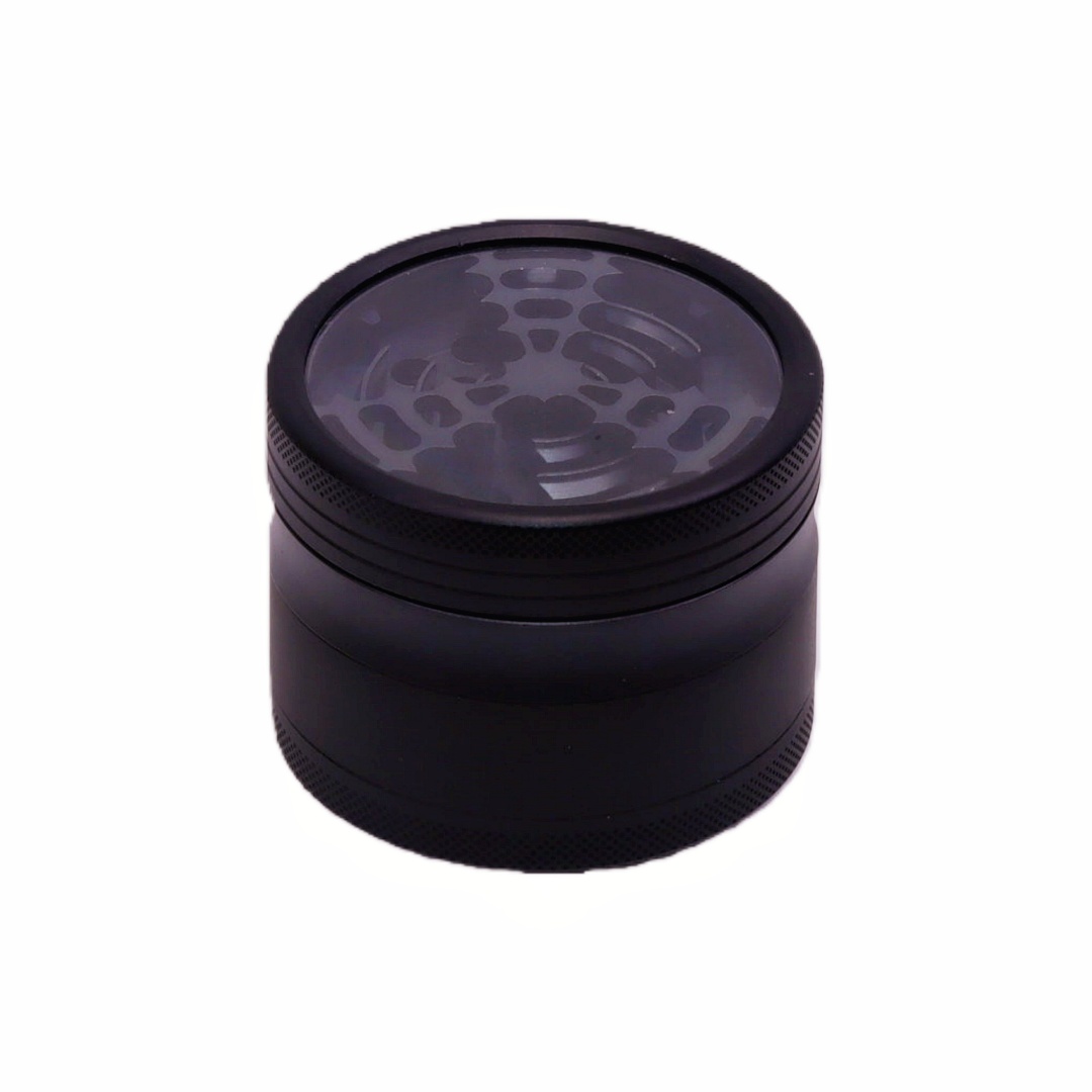 3-chamber Windmill Design 2.5 Inch 4-layer Transparent Clear Lid Aluminum Alloy Herb Grinder for Cannabis