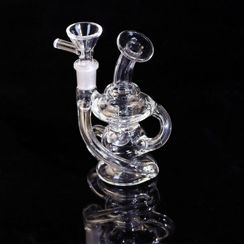 Mini Glass Recycle Dab Rig for Smoking Glass Recycle Water Pipe for Weed Mini Borosilicate Glass Dab Rig for Concentrates