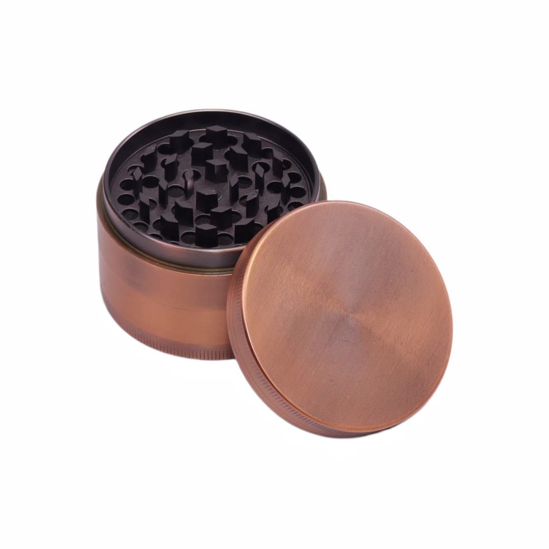 2.5 Inch 4-Layer Red Antique Bronze Solid Top Zinc Alloy Herb Grinder Sunken Tobacco Spice Grinder