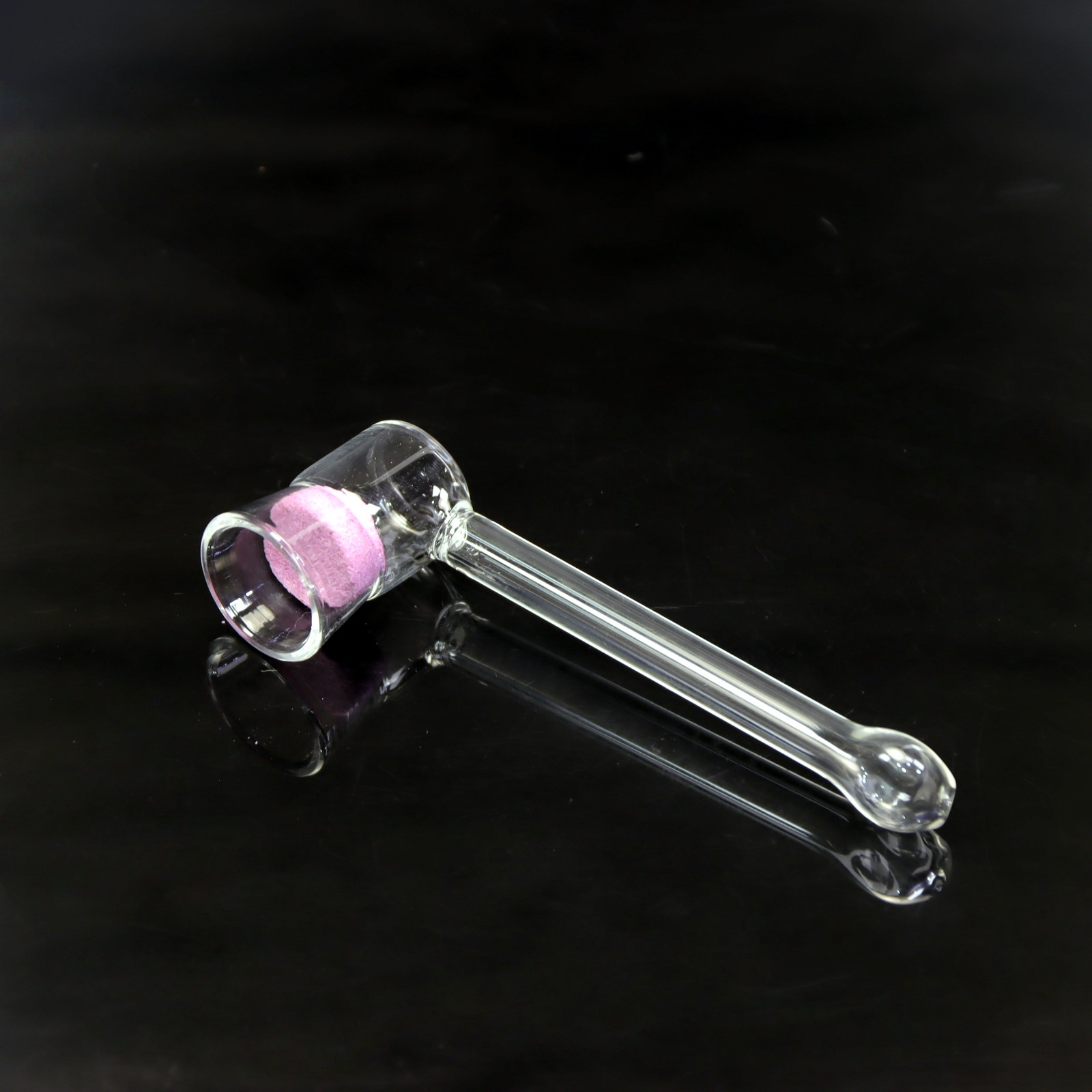 Set of 2 Portable Hand Blown Quartz Mesh Glass Pipe for Wax Quartz Screen Disc Compact Glass Pipe for Smoking