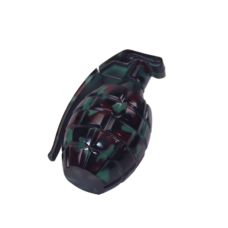 Camouflage Movable Handle Grenade Shaped Small Size 3 Layers Metal Zinc Herb Grinder