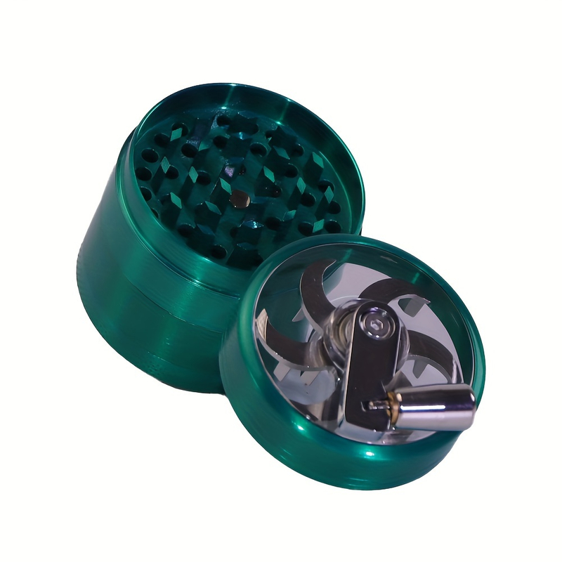 4 Color Available 2.2 Inches 4 Parts Clear Top Crank Handle Zinc Herb Grinder Handle Spice Grinder