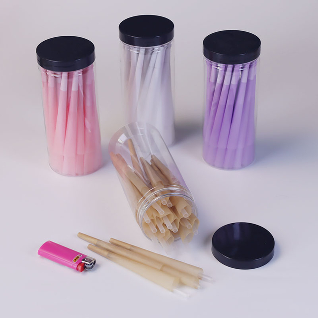 RAW Slow Burning Rolling Paper With Tipsr 50pcs Jar 110MM Classic King Size Pre Rolled Cone 