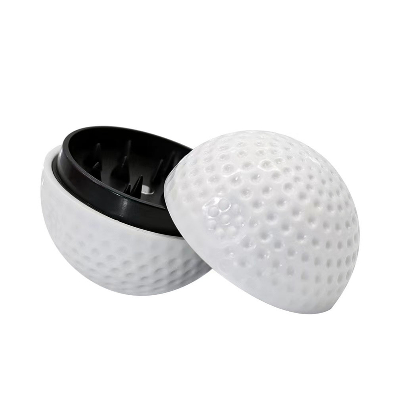 Novelty 2 Parts Magnetic Plastic White Golf Shaped Spice Grinder