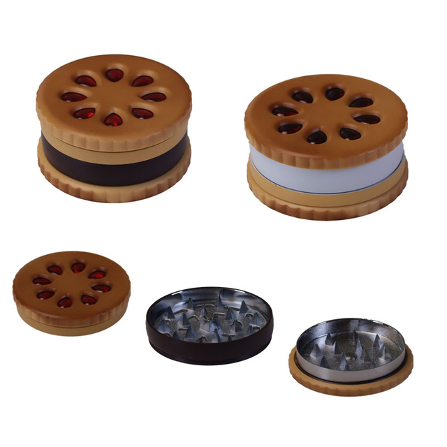 3 Parts Cookies Shaped Zinc Alloy Spice Grinder