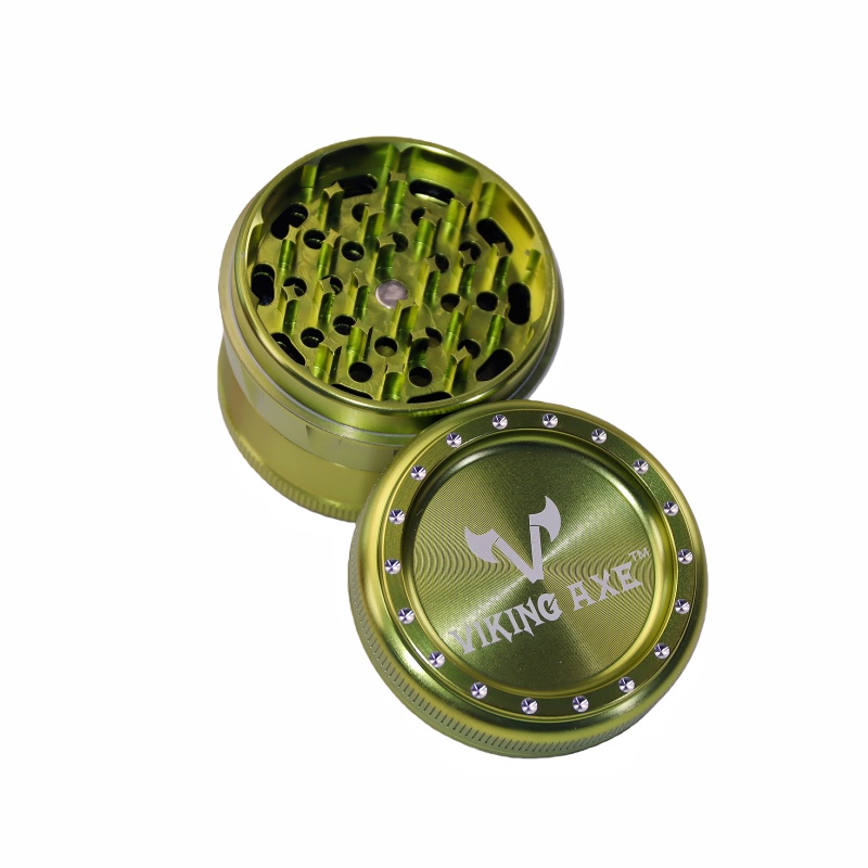 4 Pieces Cone Shaped Sunken Top Cap CNC Aluminum Herb Grinder With Pollen Catcher