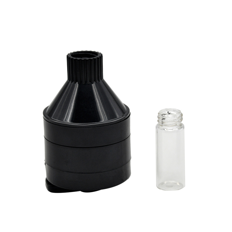 Plastic Grinder With Funnel Glass Herb Storage Bottle Grinder Tobacco Herb Spice Smoking Shop Supplies
