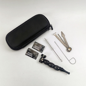 KT1006 Skull Design Metal Smoking Tobacco Pipe Smoking Accessories Kit 7 Pieces