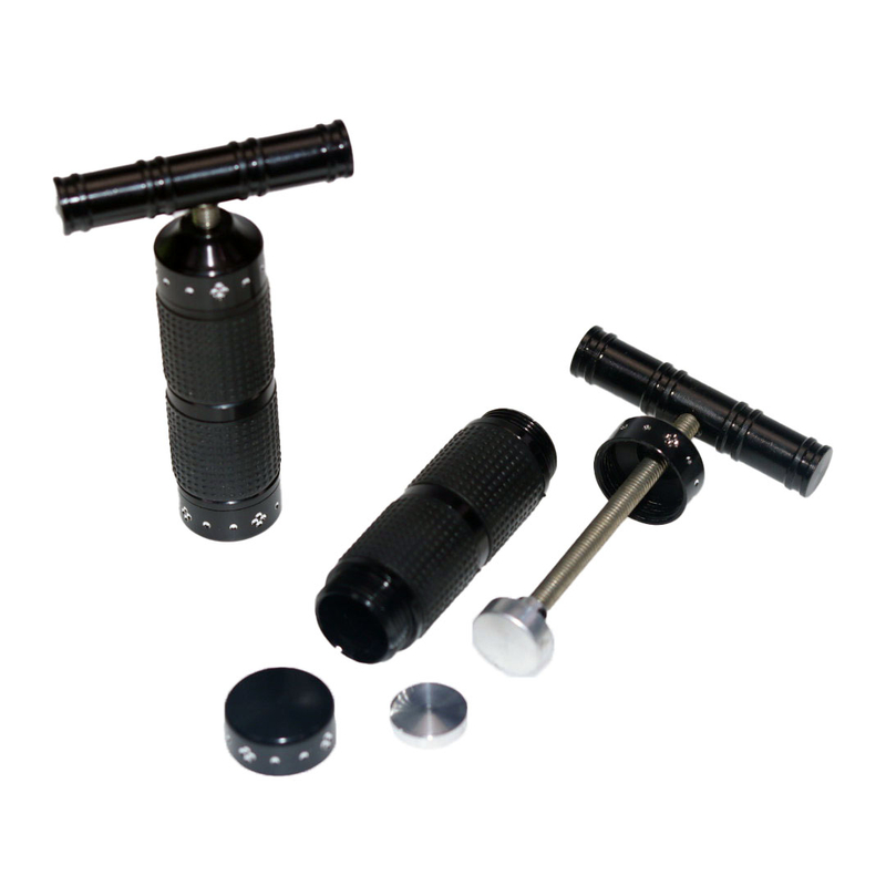 Durable Premium CNC Aluminum T Shape Pollen Press With Rubber Grip for Cannabis for Marijuana for Weeds for kief Large Pollen Press