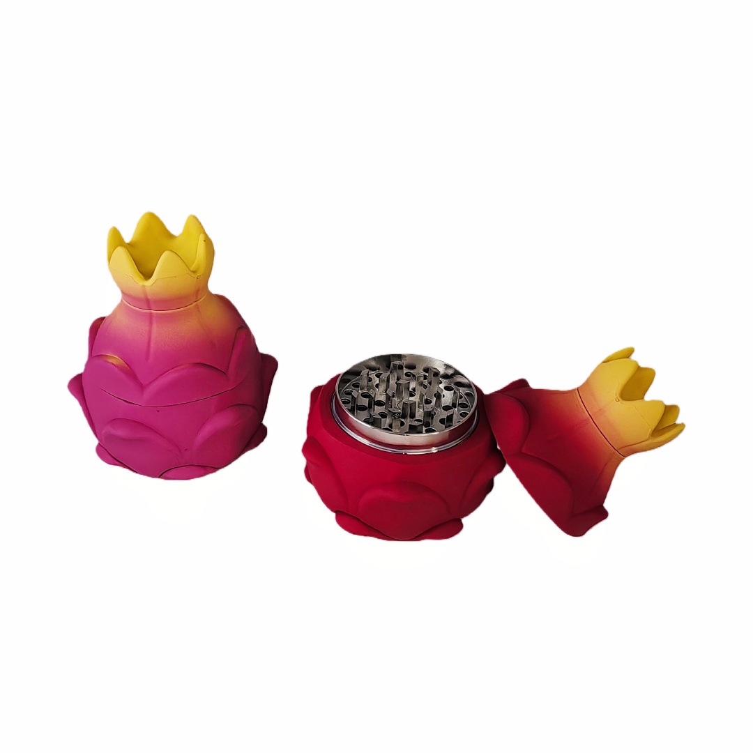 4 Piece Dragon Fruit Grinder Novelty Dragon Fruit Grinder Removable Screen Spice Mill for Weed Pine Pitaya Shaped Herb Grinder for Smoking