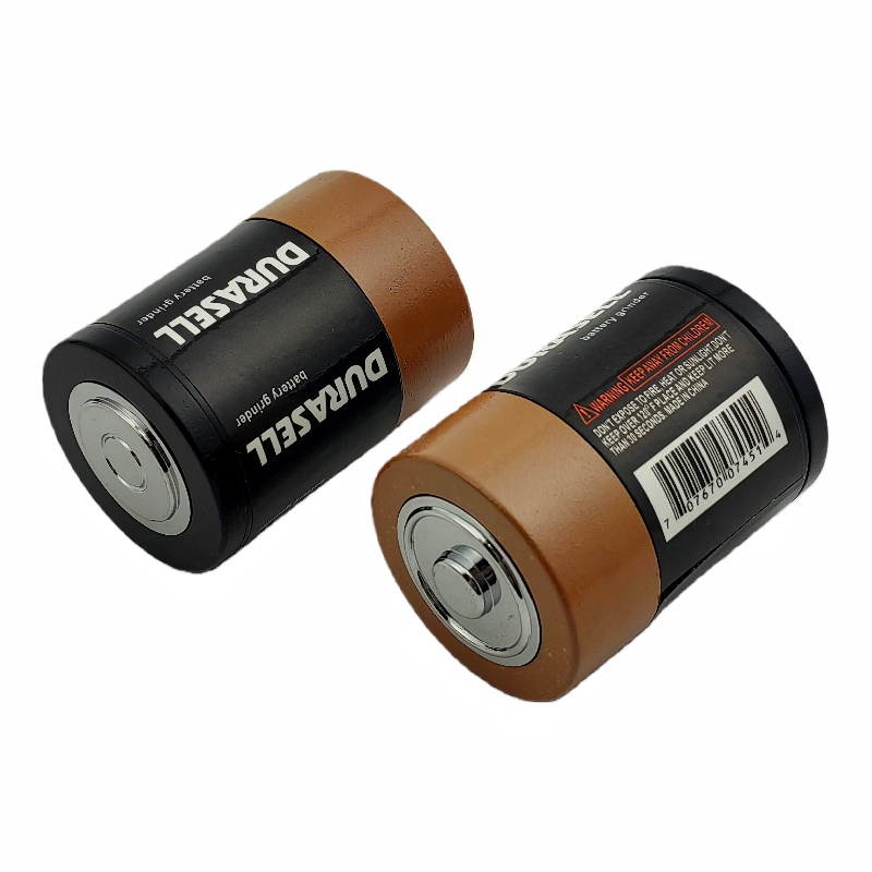 3-Layer Small & Large Dry Battery Shaped Zinc Alloy Herb Grinder For Weed Batttery Design Spice Mill Dry Battery Shaped Weed Grinder 2AA 3AA Shaped Metal Herb Grinder