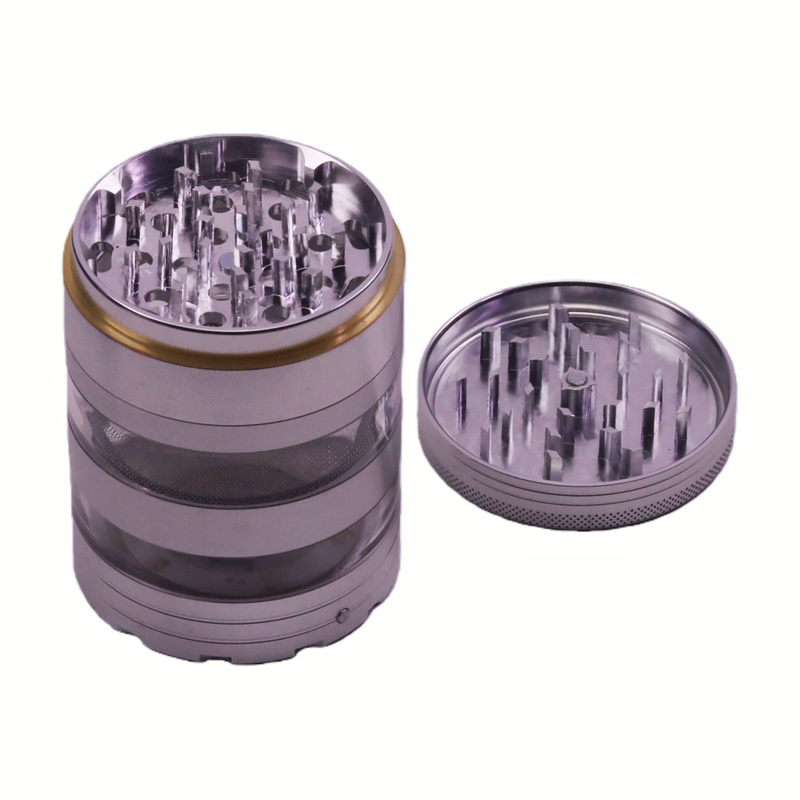 6 Pieces Diamond-Sharp Teeth Aluminum Alloy Portable Easy-Clean Design Durable Heavy Duty Top Herb Grinder Spice Mill with Transparent Storage Chamber for Weed