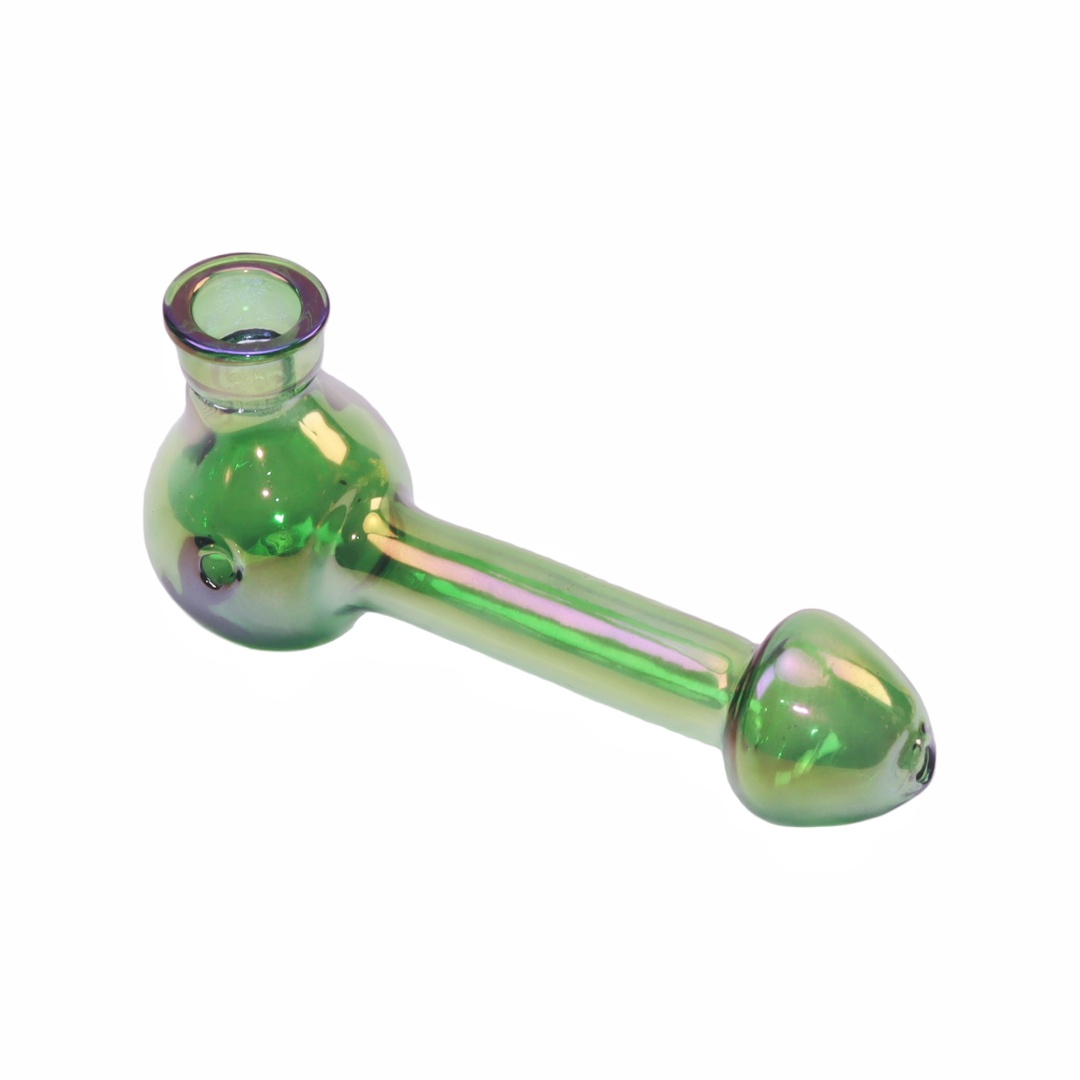 5.45 Inches Handmade Iridescent Portable Pocket Thick Borosilicate Glass Tobacco Pipe with Carb 