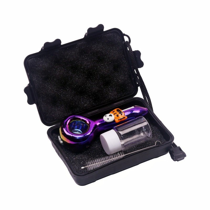5 Inches Halloween-Themed Iridescent Rainbow Durable Borosilicate Glass Spoon Pipes for Smoking Outdoor Travel