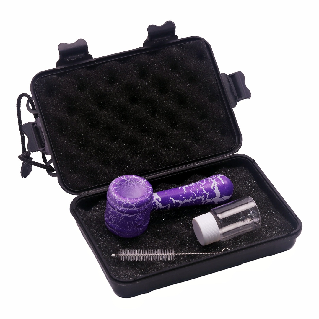 4.8 Inches Handmade Portable Colorful Cracked Texture Glass Pipe Or Travel & Collection