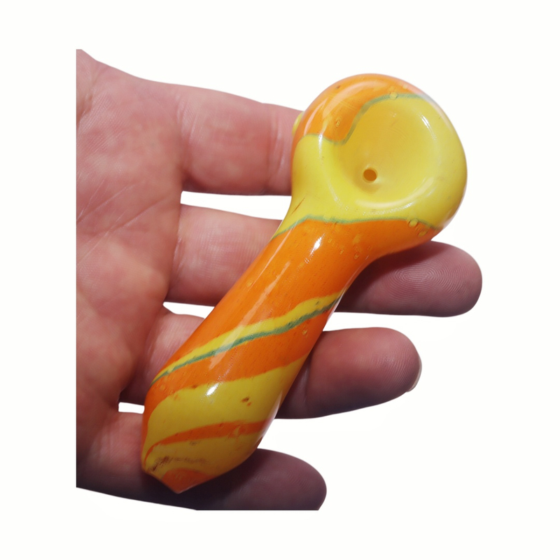 1 pack of 4 pieces colorful spoon glass pipe with cleaner Storage Container Kit Set For Smoking Travel