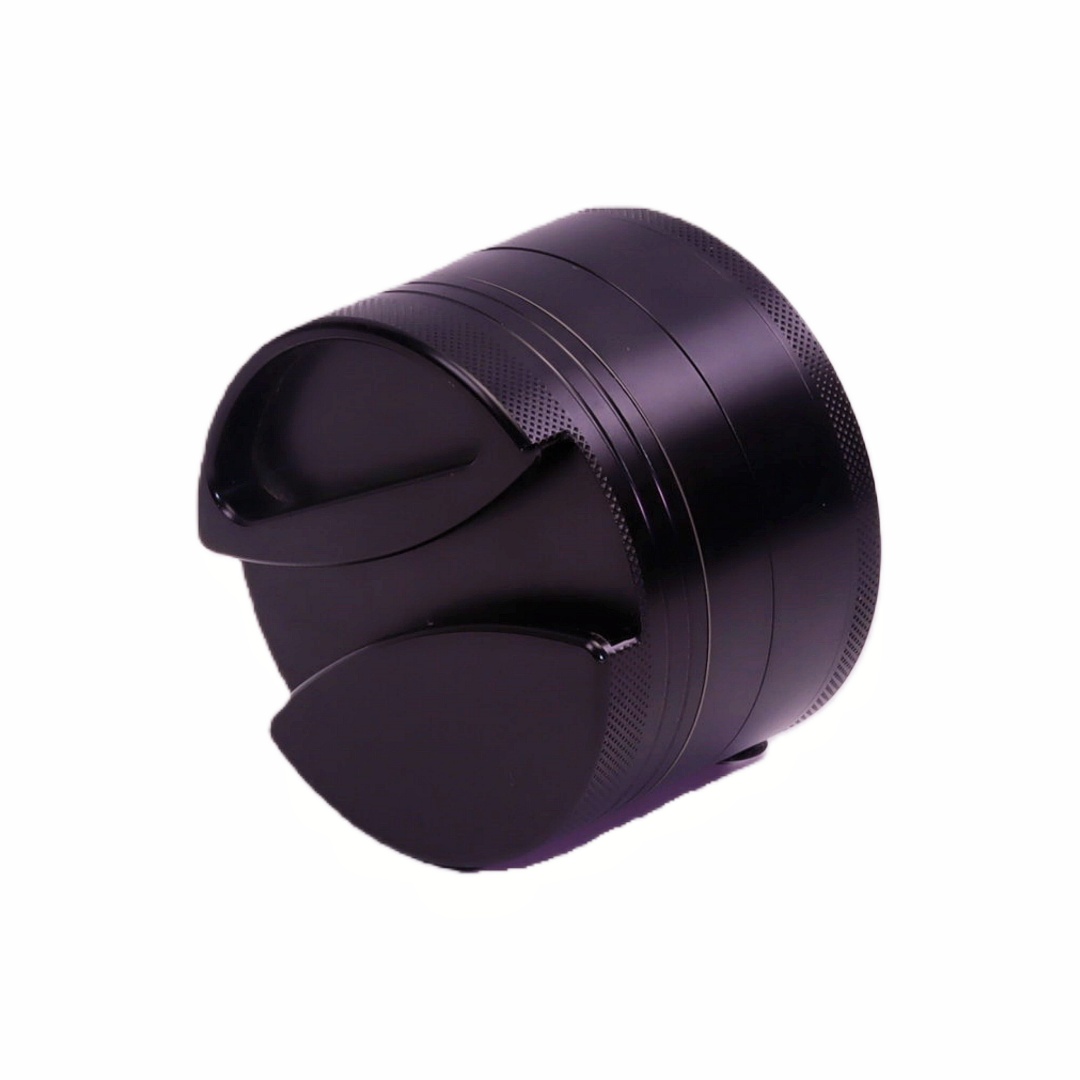 75mm 3 inches 4 parts Durable Hard Top Rolling Paper Holder Black Aluminum Alloy Jumbo Herb Grinder for Marijuana