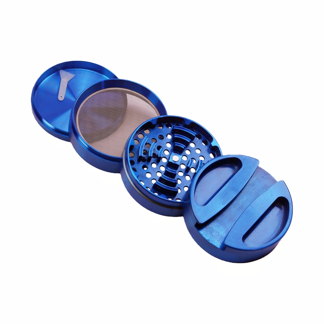 Jumbo 75mm 3 inches 4 parts Durable Solid Top Lid Rolling Paper Holder Zinc Alloy Tobacco Grinder for Weed