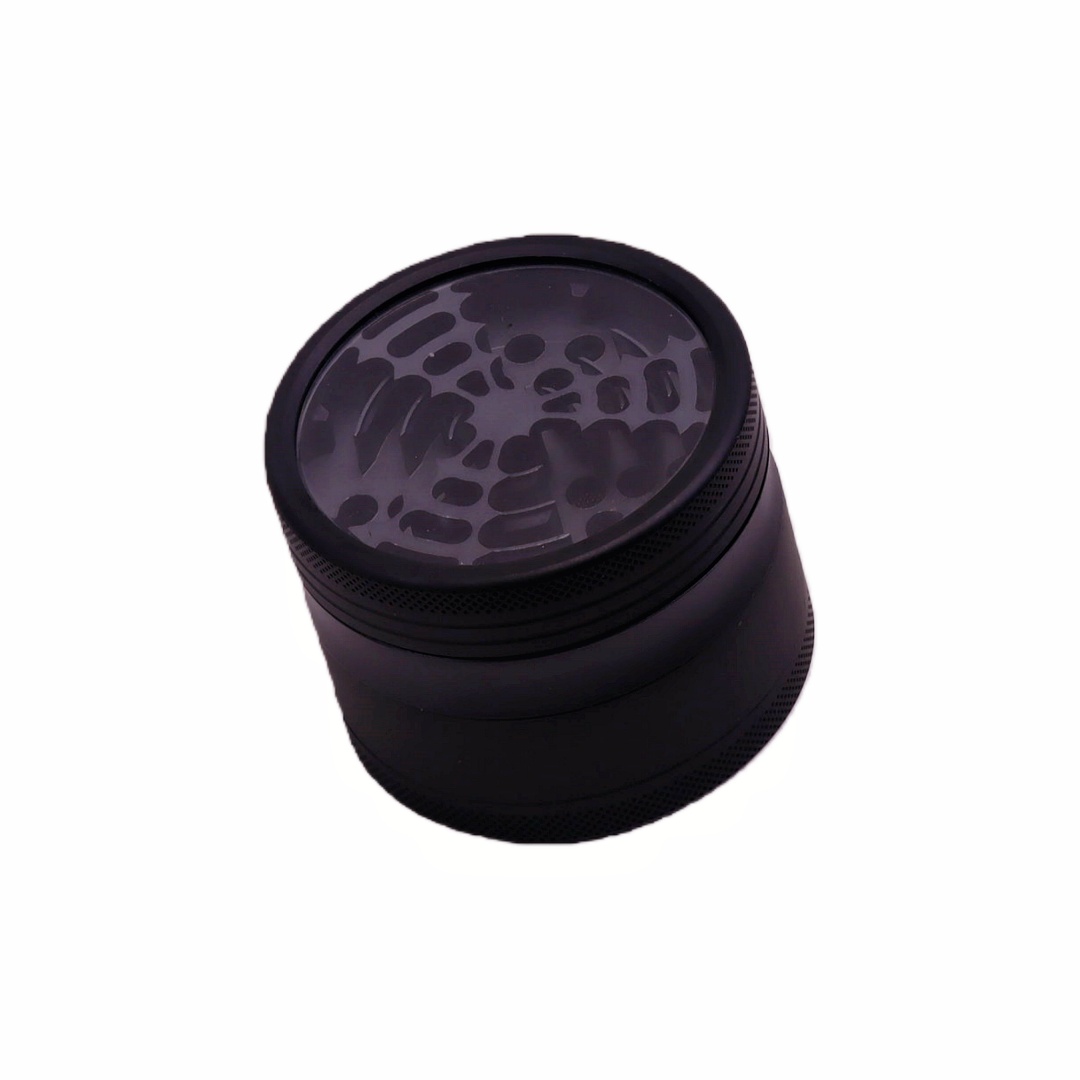 3-chamber Windmill Design 2.5 Inch 4-layer Transparent Clear Lid Aluminum Alloy Herb Grinder for Cannabis