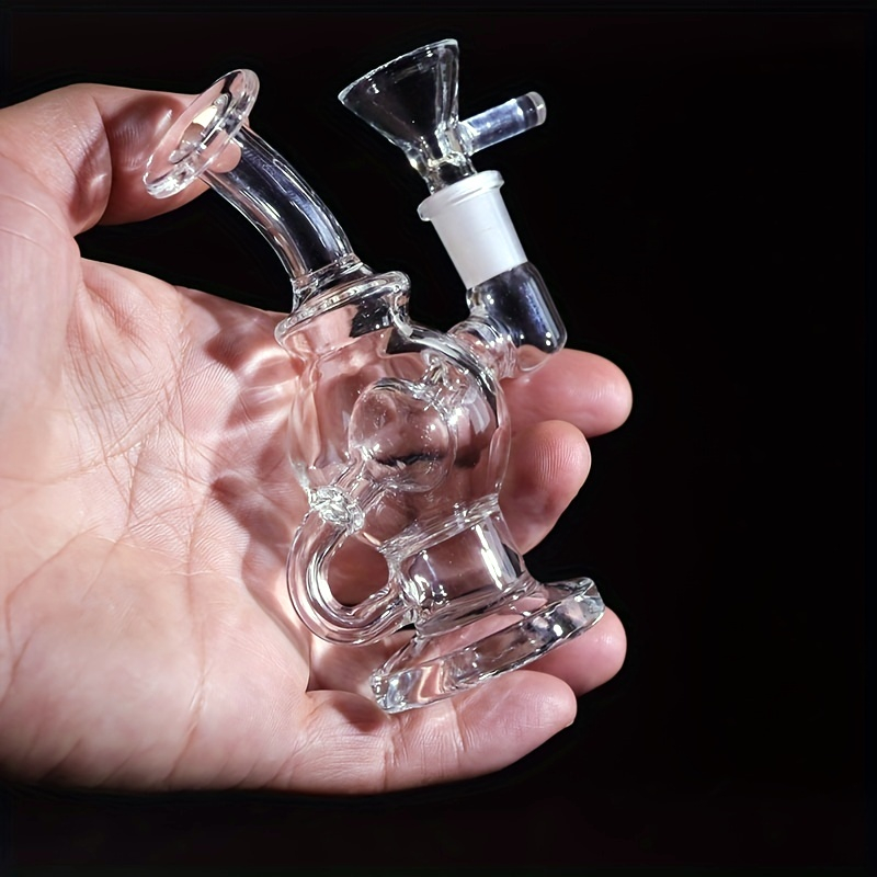 Hand Blown Mini Borosilicate Glass Dab Rig Recycle for Concentrates Recycle Dab Rig for Oil