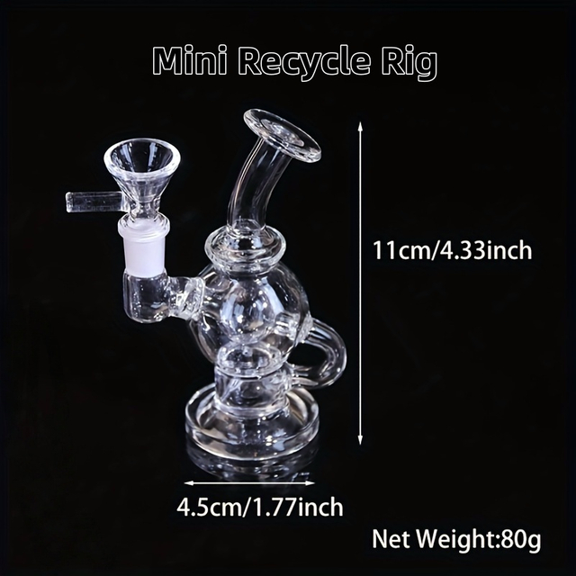 Hand Blown Mini Borosilicate Glass Dab Rig Recycle for Concentrates Recycle Dab Rig for Oil