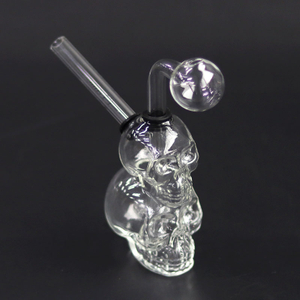 Detachable Skull Shaped Borosilicate Glass Pipe Heat-Resistant Glass Smoking Pipe Oil Absorbing Glass Pipe Handheld Skull Pipe Skull Glass Oil Burner Borosilicate Oil Pipe
