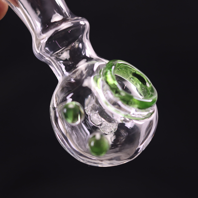 4 Inch Handheld Borosilicate Glass Hand Pipe with Colored Bowl Decoration for smoking 