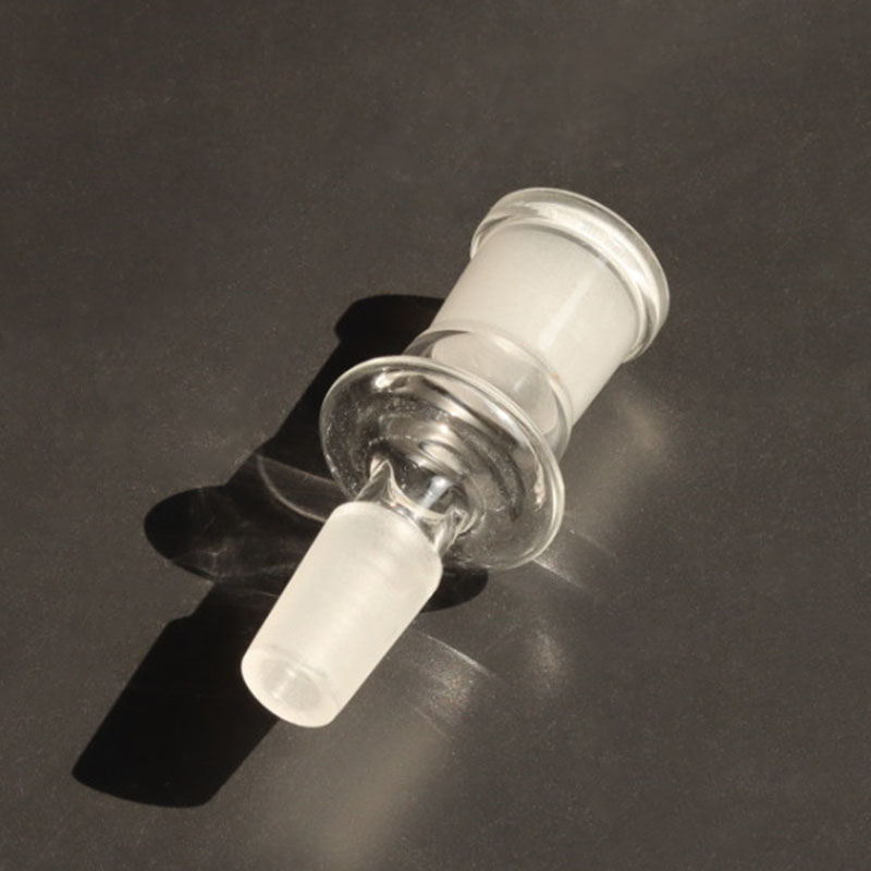 Heat Resistant Frosted Female to Male Standard Borosilicate Glass Connector Reducer Converter for Bongs and Pipes and Rigs with Travel Plastic Box