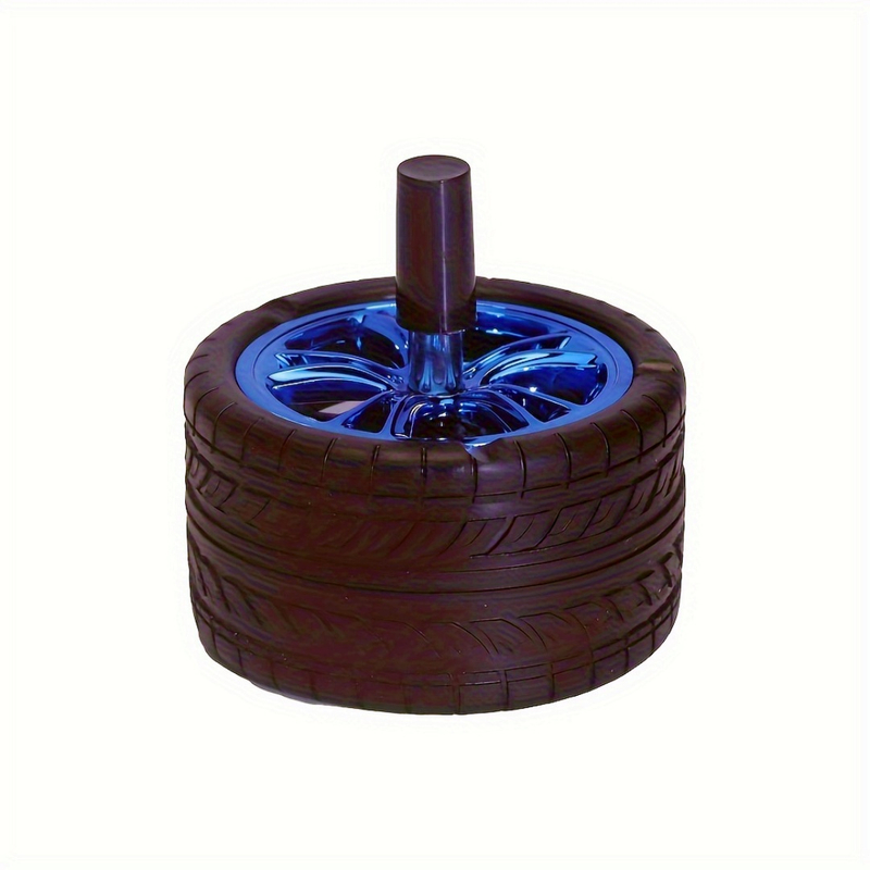 4" Diameter Smokeless Push Type Spinning Car Wheel Ashtray Press to Rotate Tire Ashtray for Home & Office