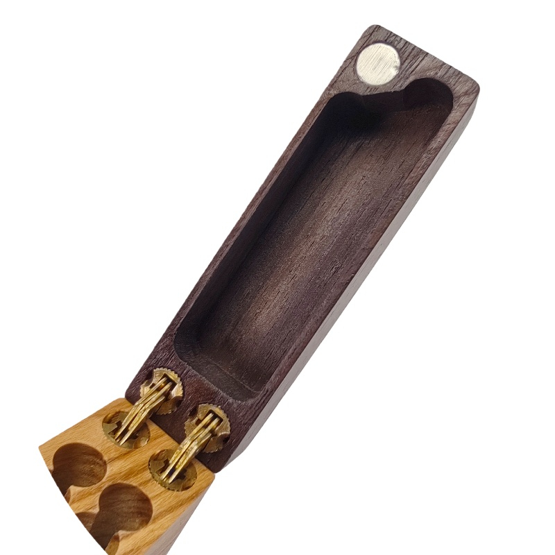 Flip-top Magnetic Walnut Two-Tone Wooden Cigarette Case Cigarette Holder Cigarette Storage Box Premium Handmade Wooden Cigarette Box