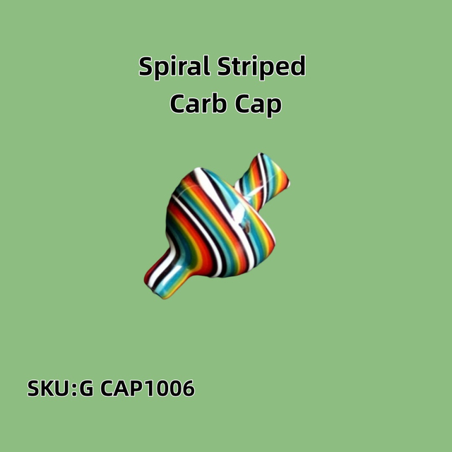 Hand Blown Colorful Wig Wag Dabber Tool for Water pipes & Rigs Spiral Striped Glass Carb Cap