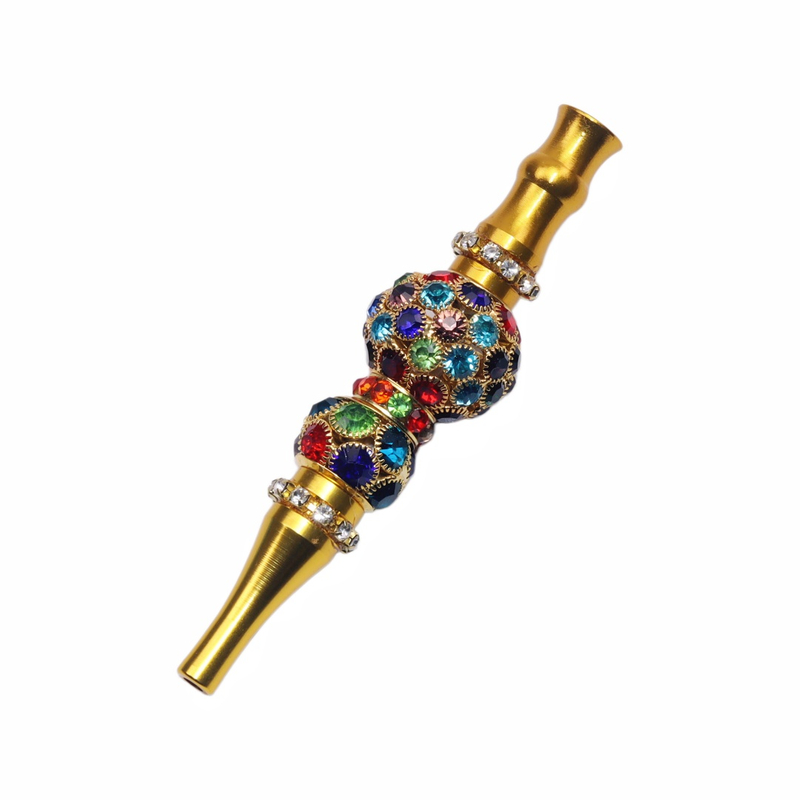 Sparkly Rhinestone Mouthpiece for Hookah Bling Bling Crystal Shisha Pipe Fashion Metal Blunt Holder for Party Bar Hookah Tips