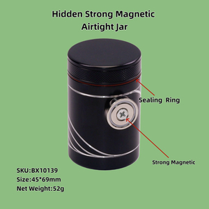 100ml Magnetic airtight stash jar Hidden magneticsmell proof container Metal spice jar with magnet Portable CNC aluminum storage canister Magnet base scent lock jar