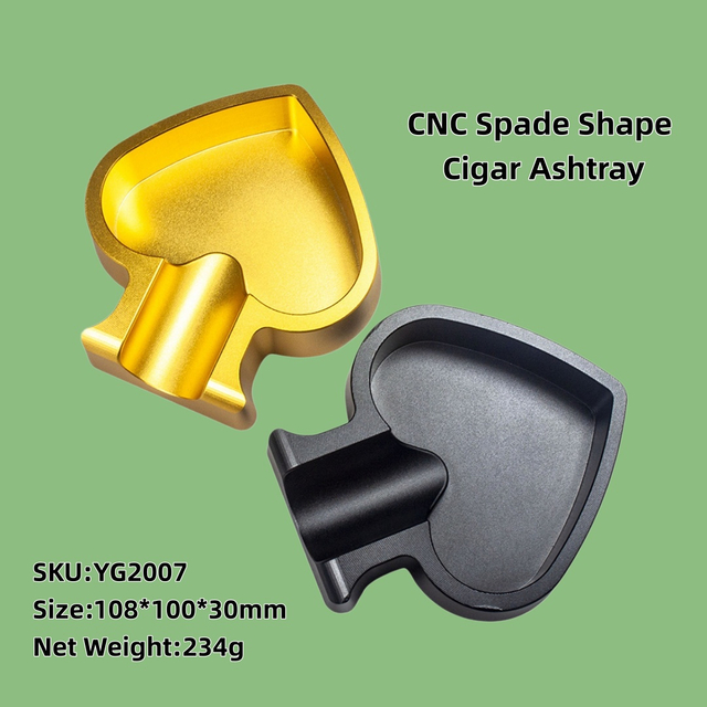 Non-Slip Durable Spade Shape Cigar Ashtray Aluminum Alloy Poker Playing Card Ashtray for Cigar Bar Man Cave Gift for Cigar Lovers