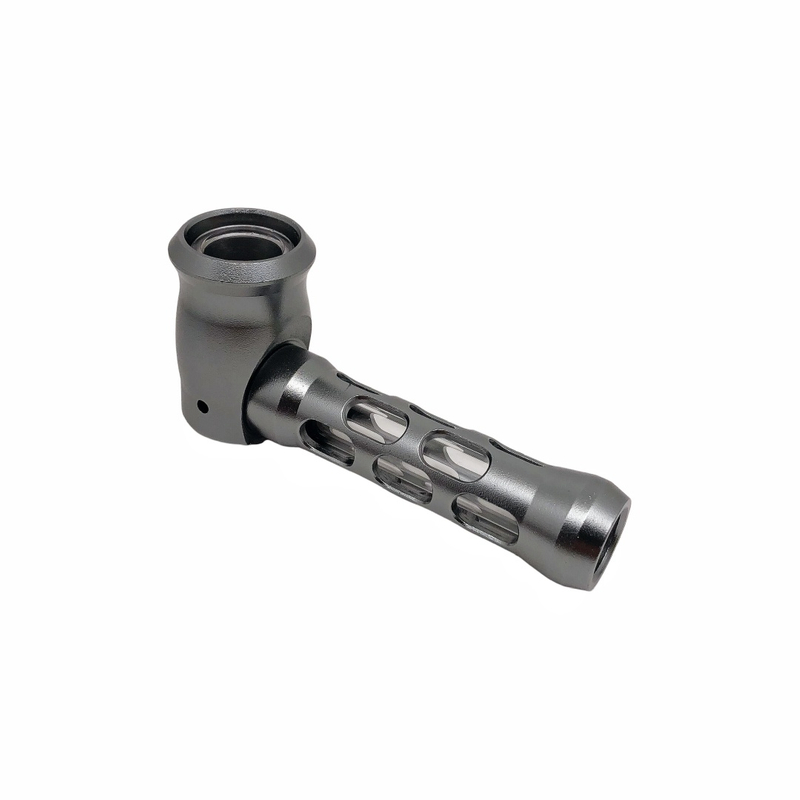 4.13 Inch Multi Color Optional Removable and Easy-to-clean Explosion Proof Glass Core Hollow-carved Design Shaped Aluminum CNC Tobacco Pipes With Pipe Screens And Pipe Cleaners