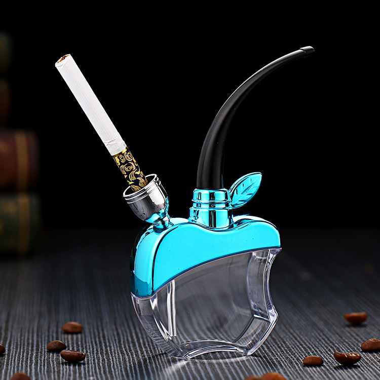 2-in-1 Apple Shape Water Filtered Pipe Mini Hookah Water Pipe Dual-use Tobacco Pipe Acrylic Water Pipe Two-way Use Smoking Pipe Recycled Filtration Pipe Desktop Mini Water Hookah