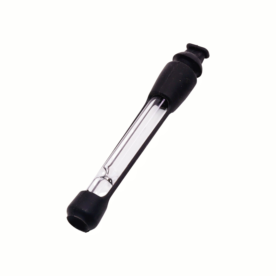 1 Pack of 5 Pieces One Hitter Bat with Silicone Cover Silicone Covered Glass One Hitter Bat Portable Smoking Taster Pipe with Silicone Protector Glass Chillum