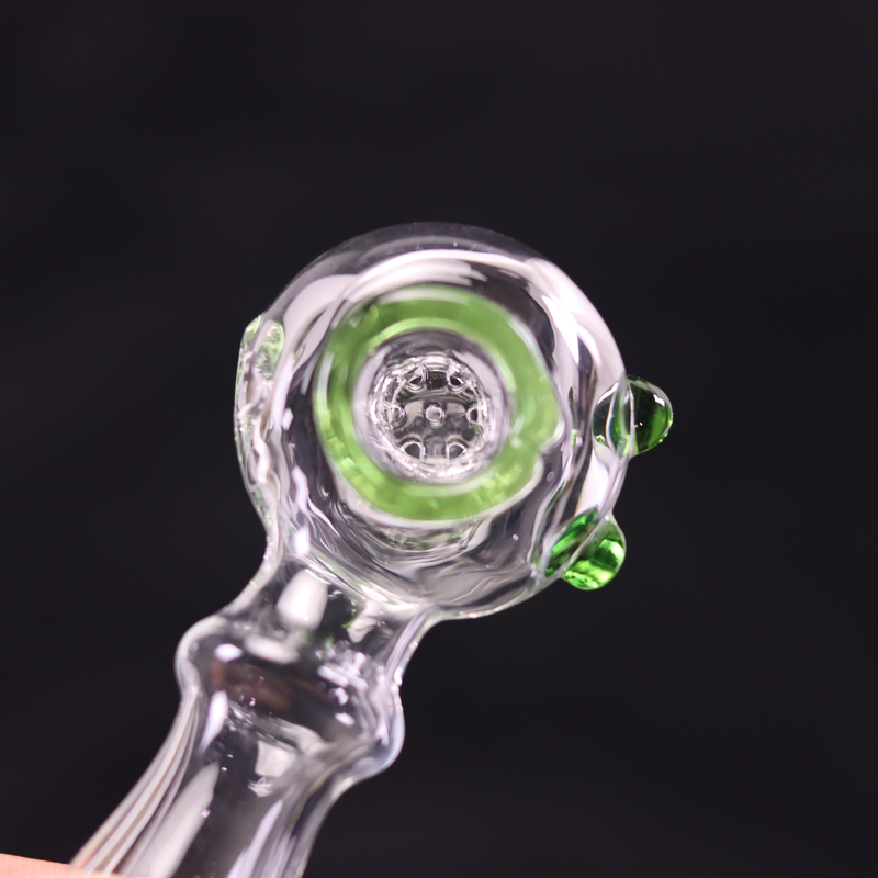 4 Inch Handheld Borosilicate Glass Hand Pipe with Colored Bowl Decoration for smoking 