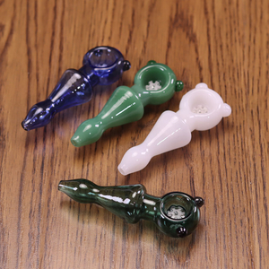 4 Inch Novelty Glass Hand Pipe with Sexy Female Body Shape & Snowflake Pattern Handmade Artistic Color Body Design Glass Pipe
