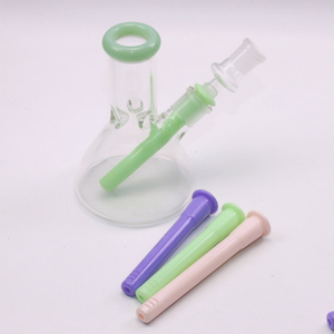 Random Color 3-Pack Macaron Color Unbreakable Plastic Water Pipe Down Stem 19mm to 14mm Standard Joint Replacement Accessory For Glass Bongs