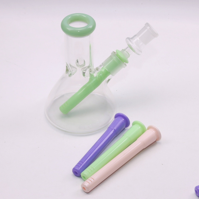 Random Color 3-Pack Macaron Color Unbreakable Plastic Water Pipe Down Stem 19mm to 14mm Standard Joint Replacement Accessory For Glass Bongs