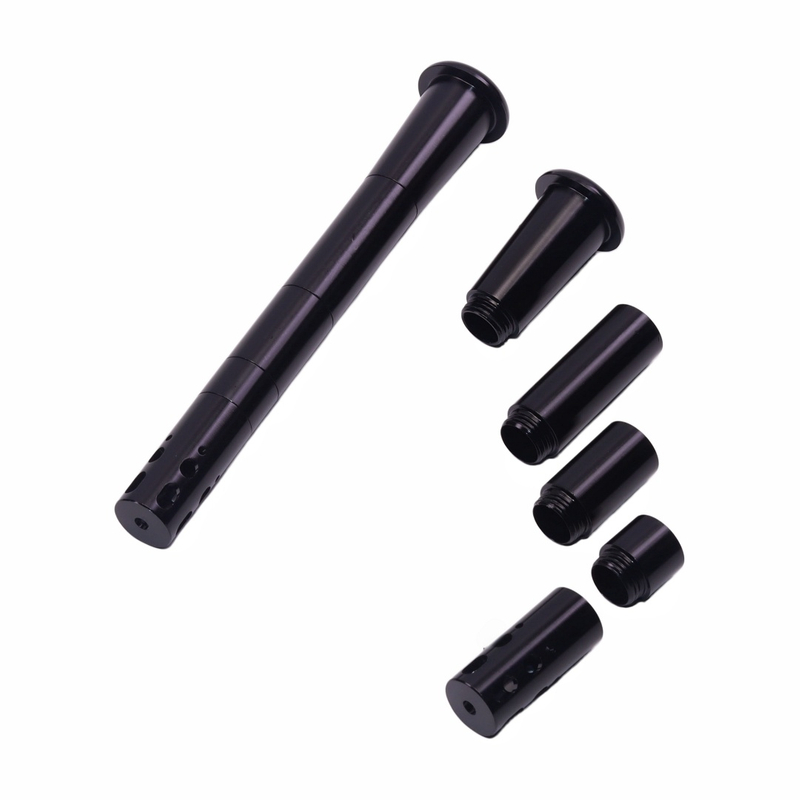 Multi-Color CNC Machined Aluminum Water Pipe Down Stem Unbreakable Adjustable Length Front Filter Glass Bong Accessory Universal Fit Replacement for Glass Down Stems
