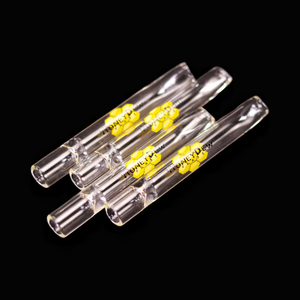 6 Pack Brosilicate Glass One Hitter with Flat Mouth Piece OG GRAV Honey Dew Chillum With Travel Case for Smoking