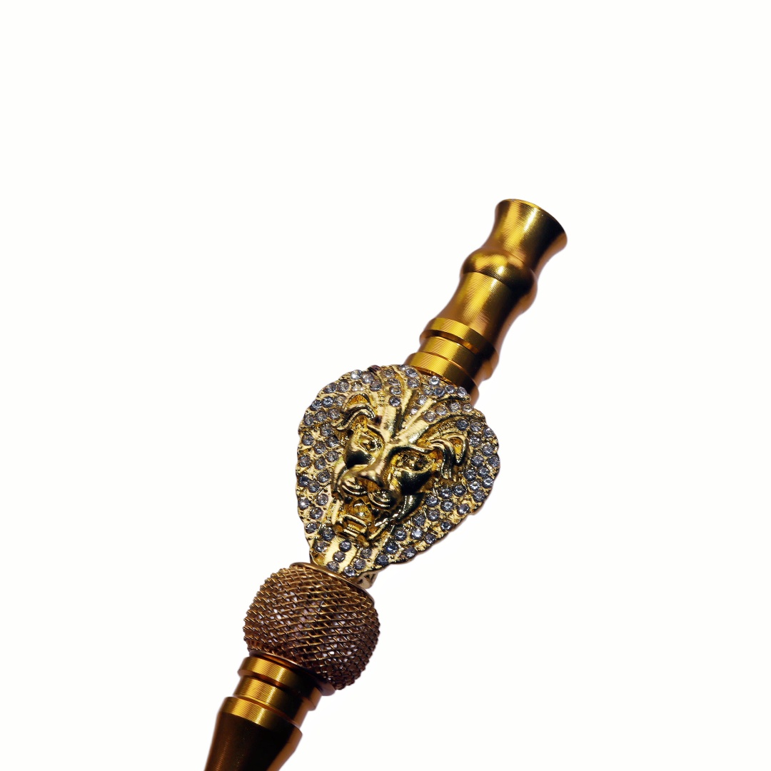 Luxury Hookah Mouthpiece Diamond Lion Head Hookah Tip Bling Hookah Accessories Reusable Metal Hookah Tips Premium Shisha Mouth Tips Lion Design Shisha Accessory Hookah Gifts for Men.